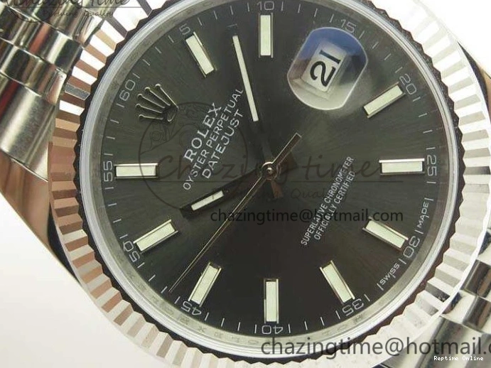 0201 DateJust 126334 SS REF 1:1 Best Edition Gray Dial Stick Markers On New Version Jubilee Bracelet A Bold 3477
